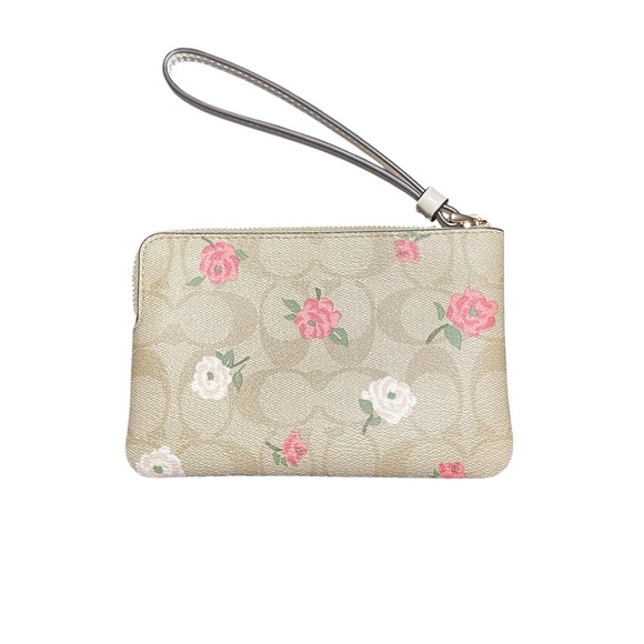Coach Corner Zip Wristlet Floral Print NWT - Picture 3 of 9
